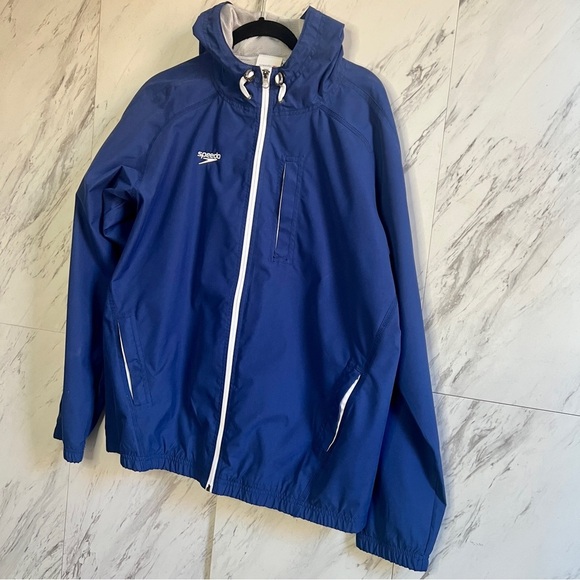 Speedo Blue Net Swimming Windbreaker SZ L - Picture 2 of 6